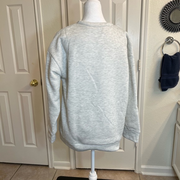 Women's Sweatshirt Letter Print Drop Shoulder Long Sleeve Casual Sweatshirt - Picture 6 of 8